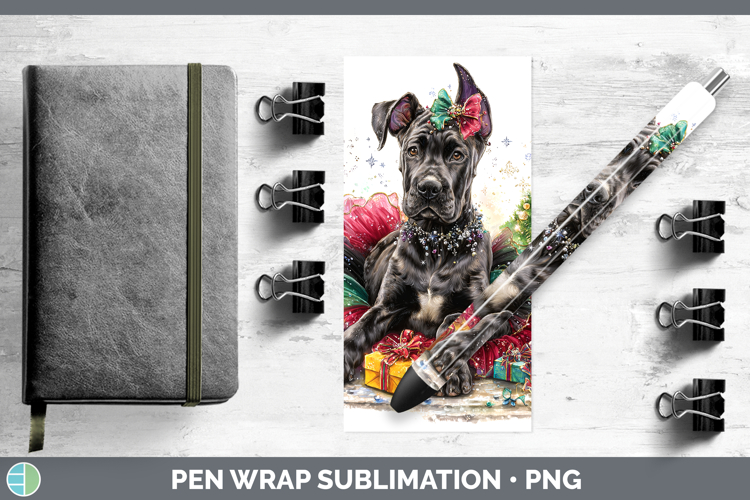Great Dane Dogs 01 Cute Christmas Pen Wrap Sublimation Desig
