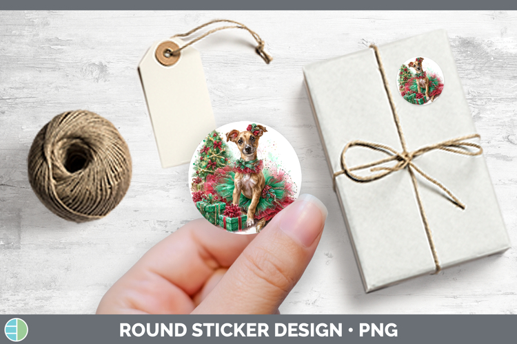 Greyhound Dogs 01 Cute Christmas Stickers Design