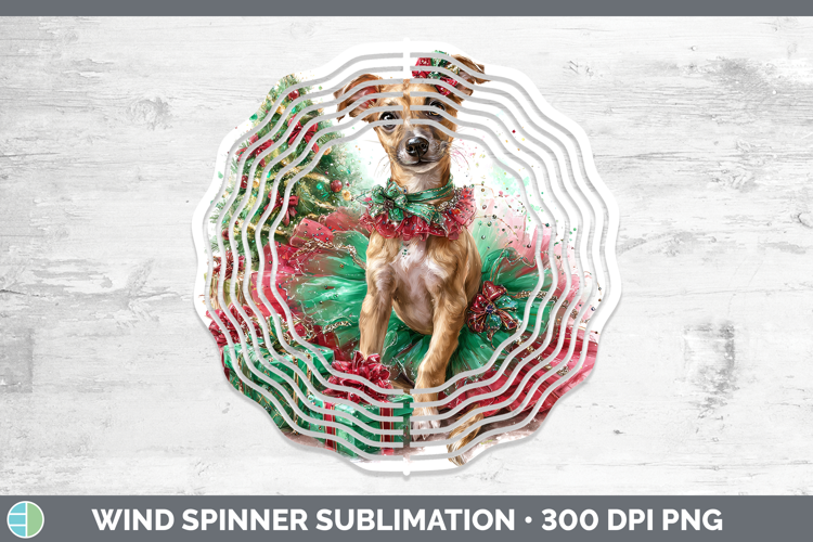 Greyhound Dogs 01 Cute Christmas Wind Spinner Sublimation De