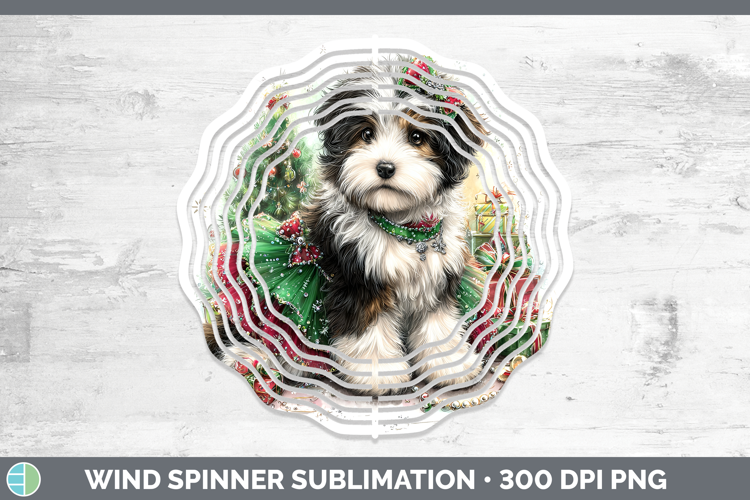 Old English Sheepdog Dogs 01 Cute Christmas Wind Spinner Sub