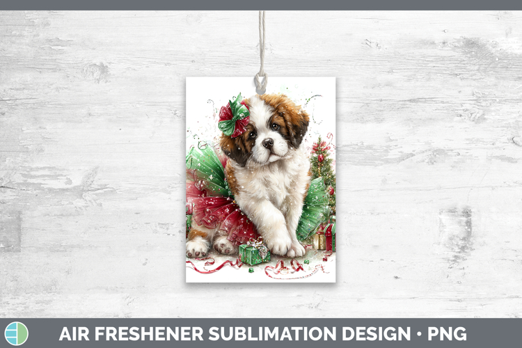 Saint Bernard Dogs 01 Cute Christmas Air Freshener Sublimati