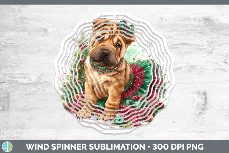 GorgeousDogs 01 Cute Christmas Wind Spinner design.