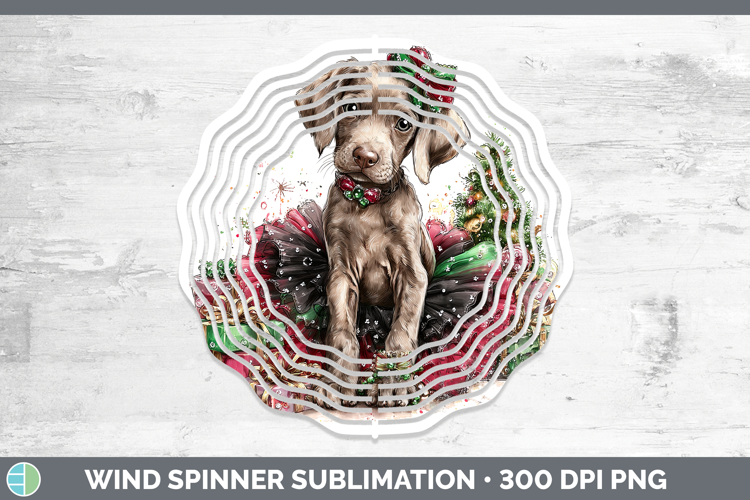 Weimaraner Dogs 01 Cute Christmas Wind Spinner Sublimation D