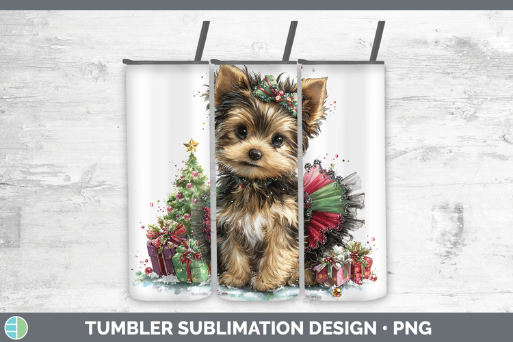 Yorkshire Terrier Dogs 01 Cute Christmas Tumbler Sublimation