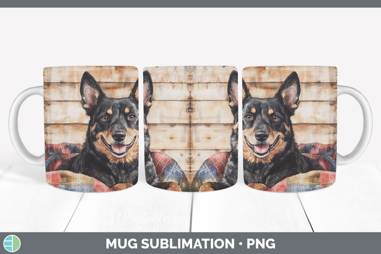 Dogs 01 Flannel Australian Kelpie Mug Wrap Sublimation Coffe