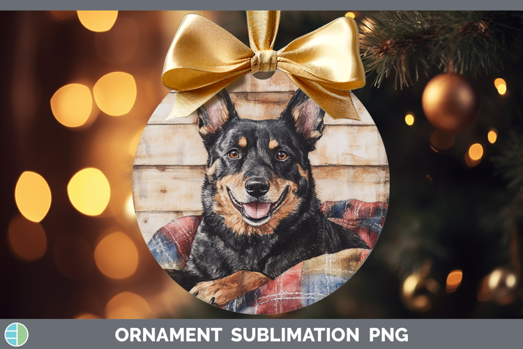 Dogs 01 Flannel Australian Kelpie Ornament Sublimation Baubl