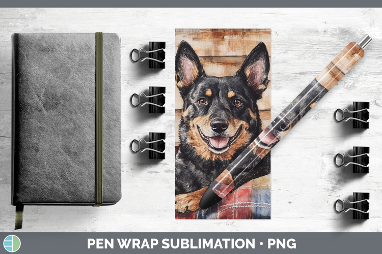 Dogs 01 Flannel Australian Kelpie Pen Wrap Sublimation Pen D