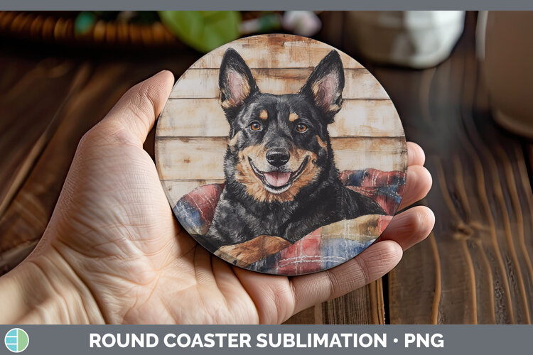 GorgeousDogs 01 Flannel Round Coaster design.