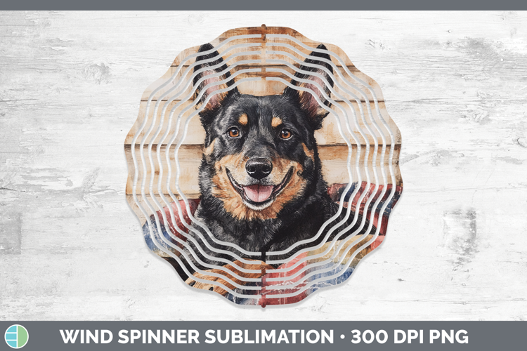 Dogs 01 Flannel Australian Kelpie Wind Spinner Sublimation S