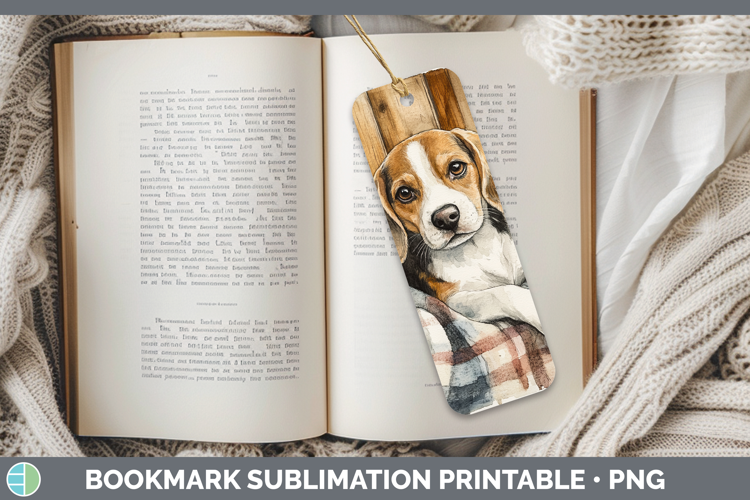 Dogs 01 Flannel Beagle Bookmark Sublimation Printable Design