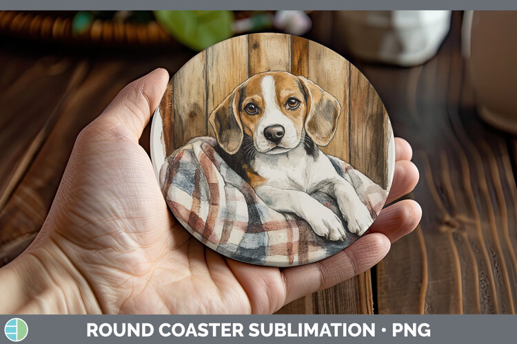 GorgeousDogs 01 Flannel Round Coaster design.