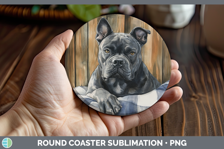 Dogs 01 Flannel Cane Corso Round Coaster Sublimation Coaster