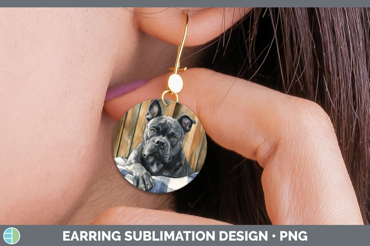 Dogs 01 Flannel Cane Corso Round Earrings Sublimation Earrin