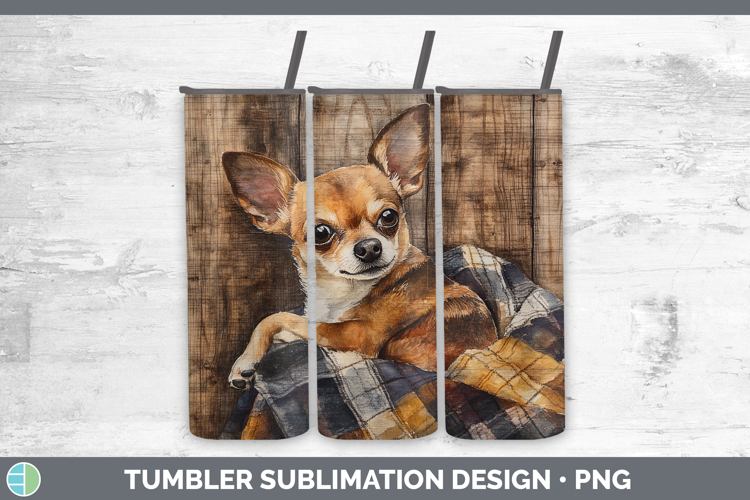 Dogs 01 Flannel Chihuahua Tumbler Sublimation 20 oz Skinny T
