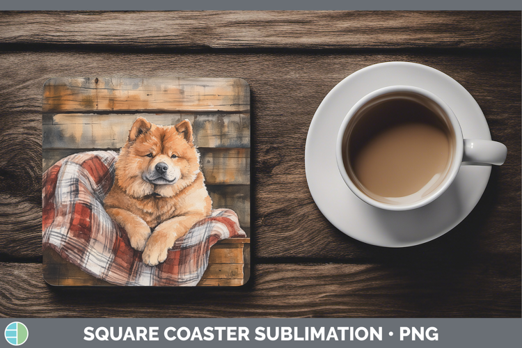 Dogs 01 Flannel Chow Chow Square Coaster Sublimation Coaster