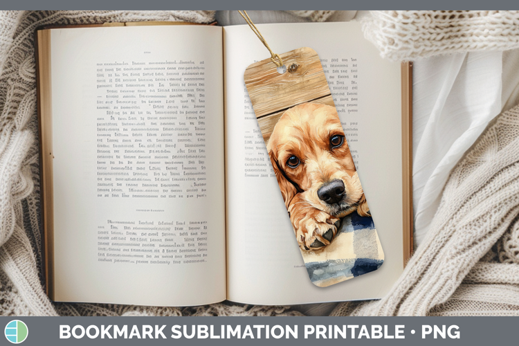 Dogs 01 Flannel Cocker Spaniel Bookmark Sublimation Printabl
