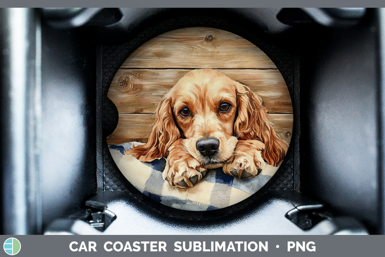 Dogs 01 Flannel Cocker Spaniel Car Coaster Sublimation Desi