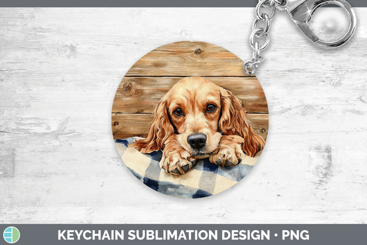 Dogs 01 Flannel Cocker Spaniel Keychain Sublimation Keyring