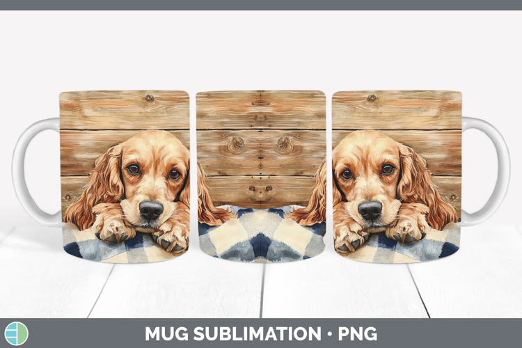 Dogs 01 Flannel Cocker Spaniel Mug Wrap Sublimation Coffee C