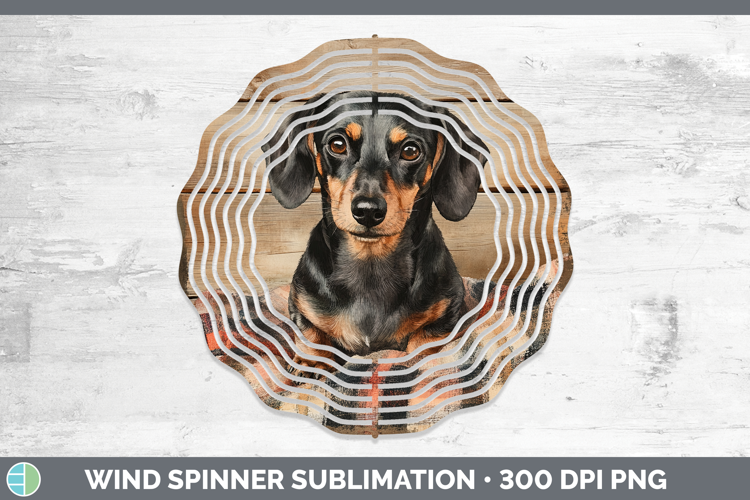 Dogs 01 Flannel Dachshund Wind Spinner Sublimation Spinner D