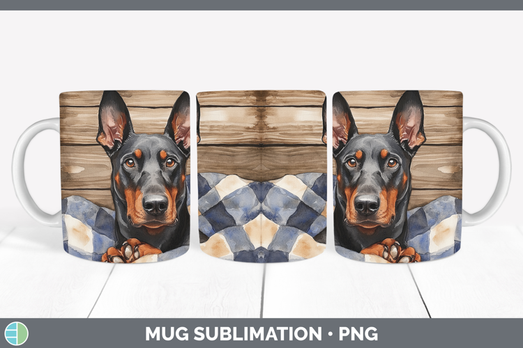 Dogs 01 Flannel Doberman Pinscher Mug Wrap Sublimation Coffe