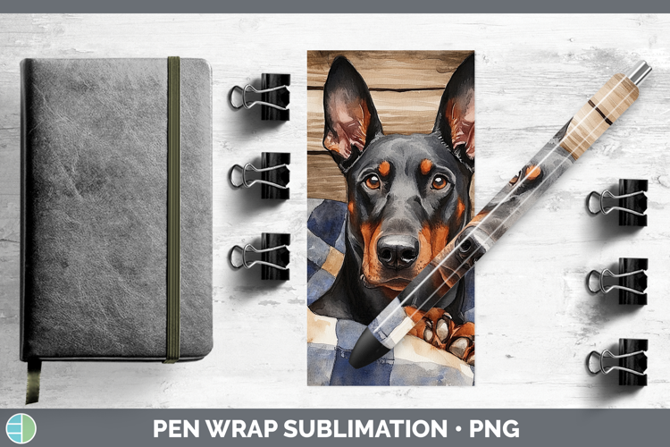 Dogs 01 Flannel Doberman Pinscher Pen Wrap Sublimation Pen D