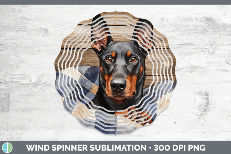 Dogs 01 Flannel Doberman Pinscher Wind Spinner Sublimation S