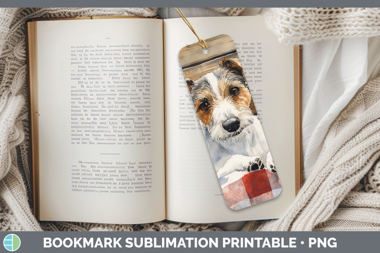 Dogs 01 Flannel Fox Terrier Bookmark Sublimation Printable D