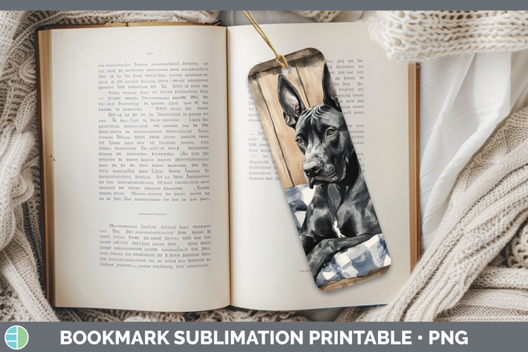 Dogs 01 Flannel Great Dane Bookmark Sublimation Printable De