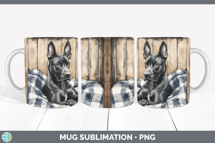 Dogs 01 Flannel Great Dane Mug Wrap Sublimation Coffee Cup D