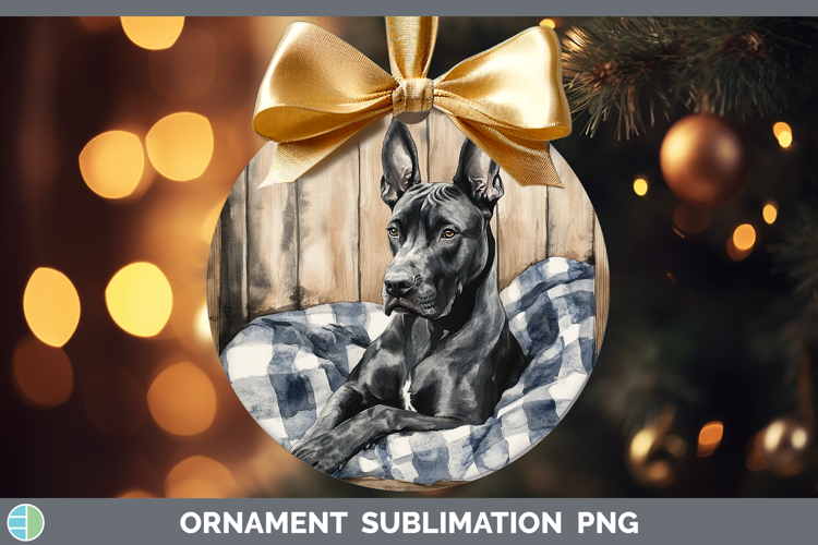 Dogs 01 Flannel Great Dane Ornament Sublimation Bauble Desig