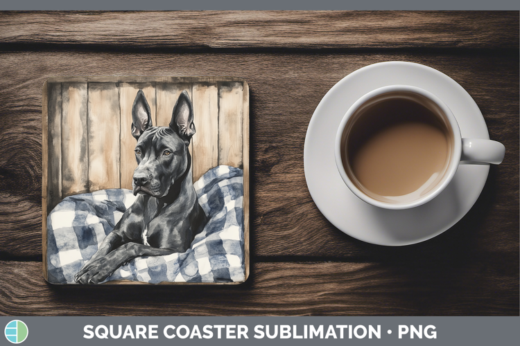 Dogs 01 Flannel Great Dane Square Coaster Sublimation Coaste