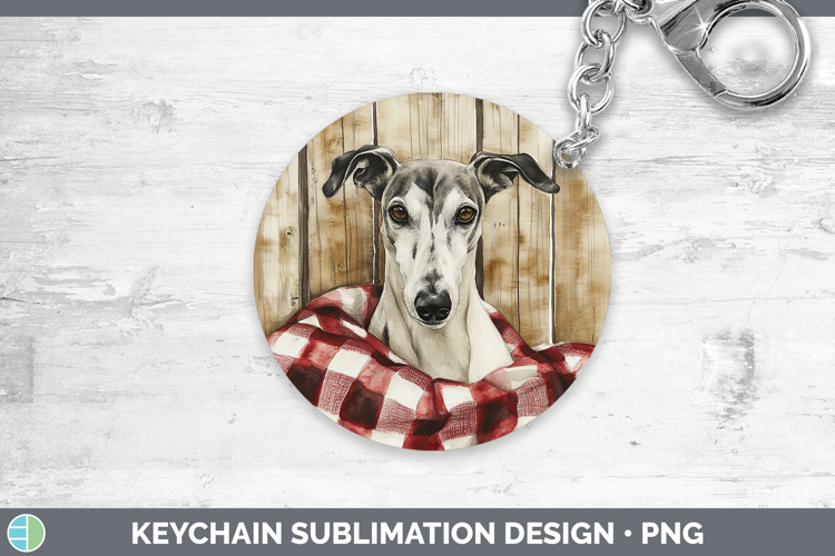 Dogs 01 Flannel Greyhound Keychain Sublimation Keyring Desig