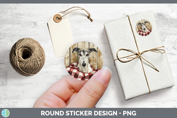 Dogs 01 Flannel Greyhound Stickers | Round Labels Designs