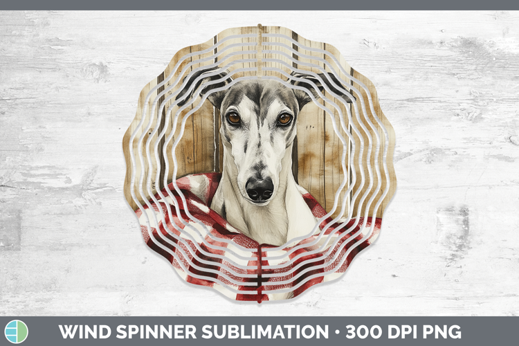 Dogs 01 Flannel Greyhound Wind Spinner Sublimation Spinner D
