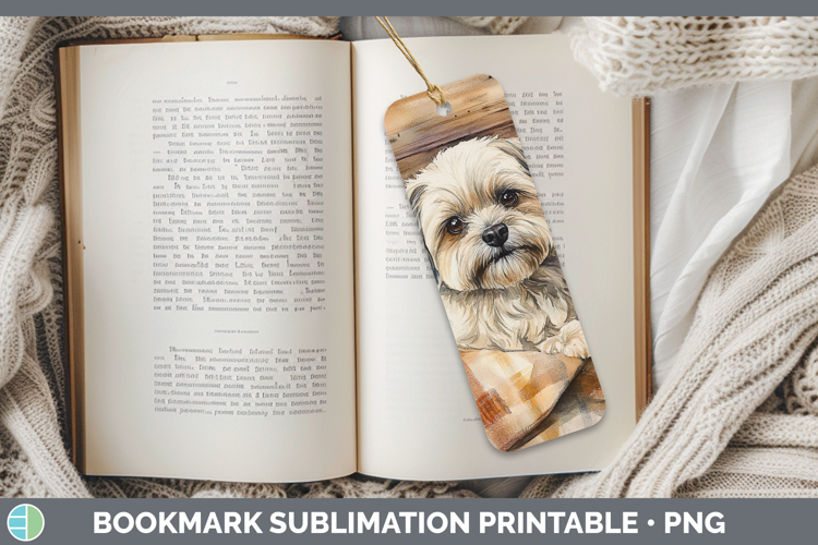 Dogs 01 Flannel Lhasa Apso Bookmark Sublimation Printable De