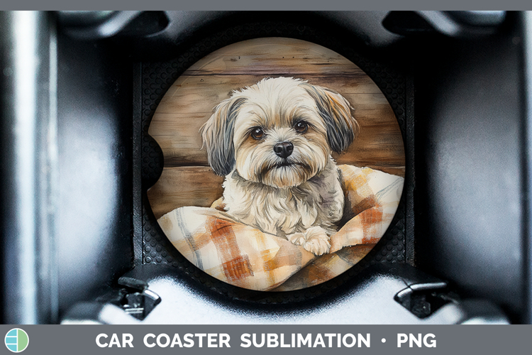 Dogs 01 Flannel Lhasa Apso Car Coaster Sublimation Designs