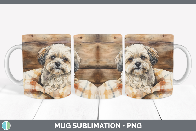 Dogs 01 Flannel Lhasa Apso Mug Wrap Sublimation Coffee Cup D