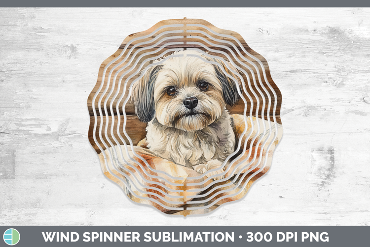 Dogs 01 Flannel Lhasa Apso Wind Spinner Sublimation Spinner
