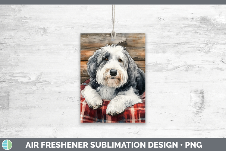 Dogs 01 Flannel Old English Sheepdog Air Freshener Sublimati