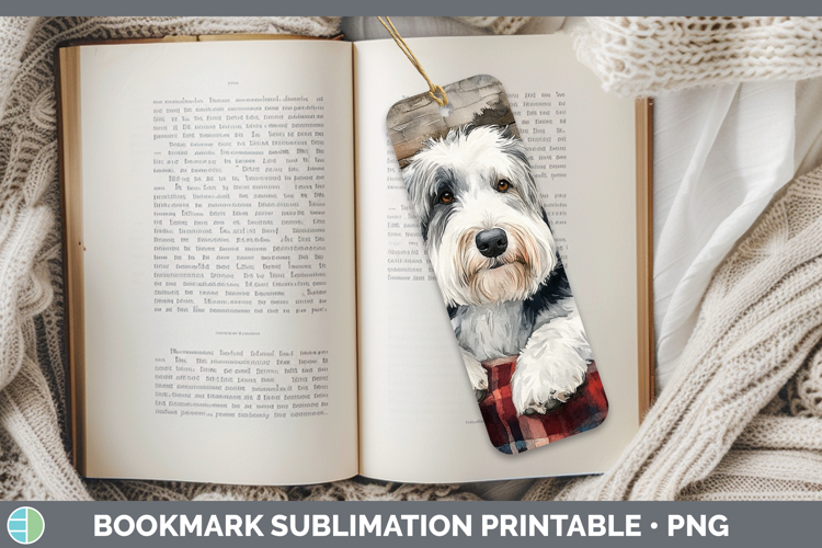 Dogs 01 Flannel Old English Sheepdog Bookmark Sublimation Pr