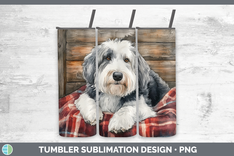 Dogs 01 Flannel Old English Sheepdog Tumbler Sublimation 20