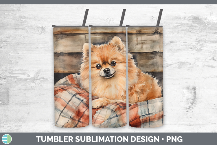 Dogs 01 Flannel Pomeranian Tumbler Sublimation 20 oz Skinny