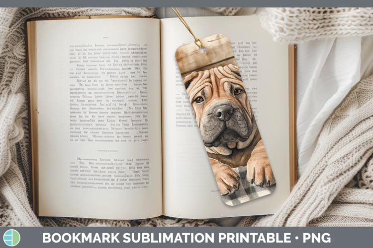 Dogs 01 Flannel Shar Pei Bookmark Sublimation Printable Desi