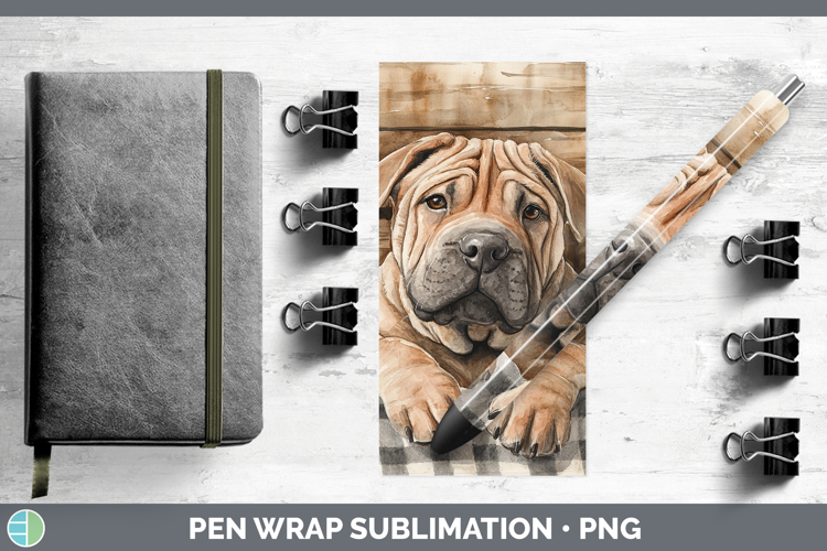 Dogs 01 Flannel Shar Pei Pen Wrap Sublimation Pen Designs