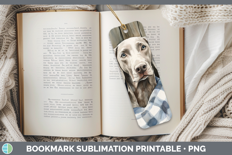 Dogs 01 Flannel Weimaraner Bookmark Sublimation Printable De