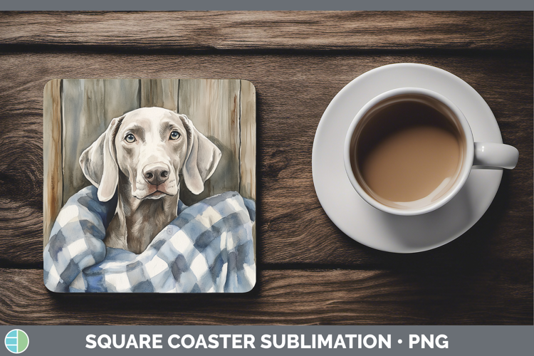Dogs 01 Flannel Weimaraner Square Coaster Sublimation Coaste