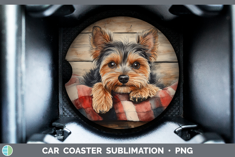 Dogs 01 Flannel Yorkshire Terrier Car Coaster Sublimation D