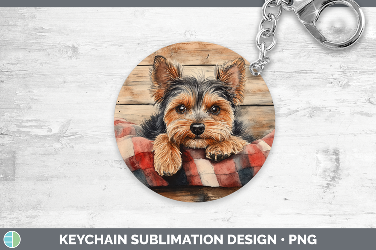 Dogs 01 Flannel Yorkshire Terrier Keychain Sublimation Keyri