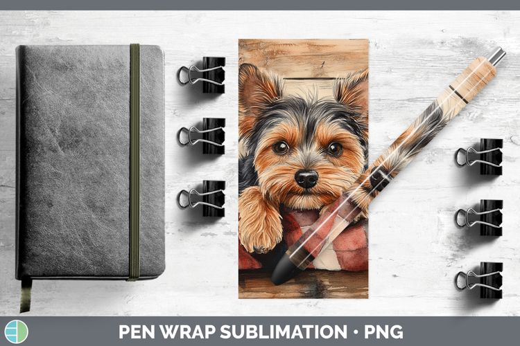 Dogs 01 Flannel Yorkshire Terrier Pen Wrap Sublimation Pen D